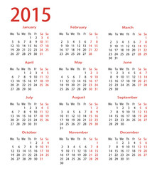 simple calendar 2015