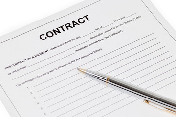 Contract with pen
