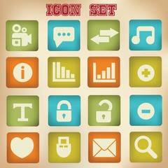 Web icons,vintage style,vector