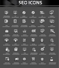 SEO icons,Black background vector