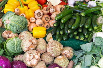 Fresh vegetables on a market