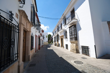 Fototapeta na wymiar Traditional street in Ronda village, Malaga, Andalusia, Spain