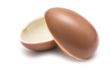 Half Milk Chocolate Egg Isolated On White Background - 59947379