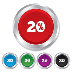 20 percent discount sign icon. Sale symbol.