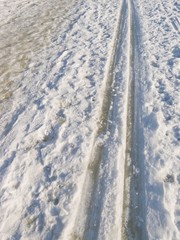Tracks of skiing