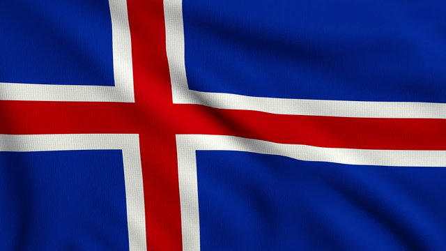 Flag of Iceland looping
