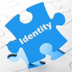 Safety concept: Identity on puzzle background