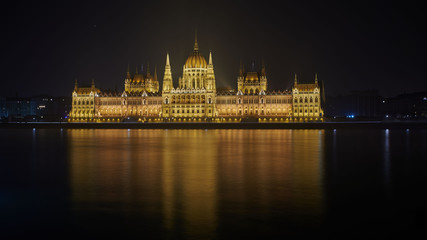 Parliament of Budapest, Hungary at night