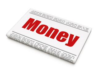 Business concept: newspaper headline Money