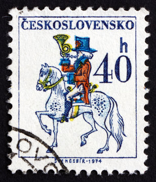 Postage stamp Czechoslovakia 1974 Post Rider