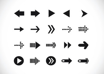 Arrows icons set by hand drawing idea