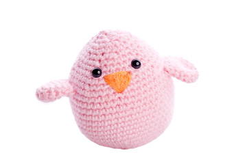 pastel pink handmade stuffed animal chick