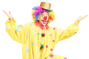 Male funny circus clown posing
