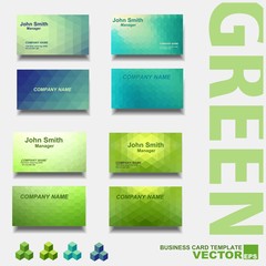Modern business card template, green set