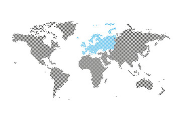 Fototapeta na wymiar Europa in Welt-Karte