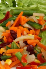 Frozen mixed vegetables peas, carrots, beans, peppers, celery