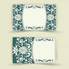 Set of floral invitation cards