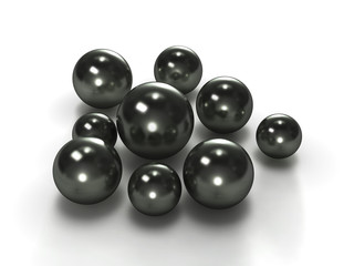 Black pearls with clipping path