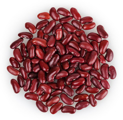Red kidney beans isolated on white background with clipping path