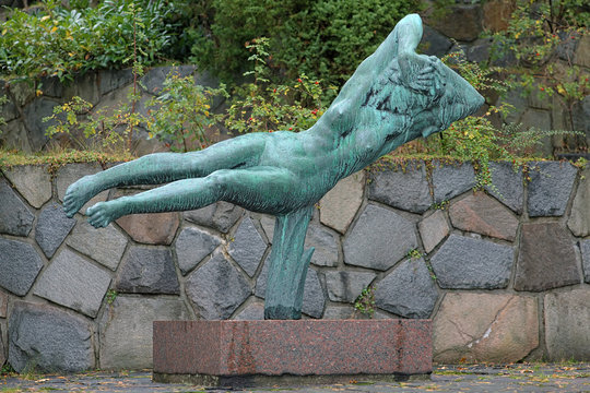 Hovering Woman sculpture in Millesgarden sculpture garden