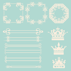 Vector set. Calligraphic design elements