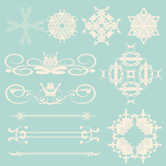 Vector set. Calligraphic design elements