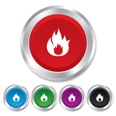 Fire flame sign icon. Fire symbol.