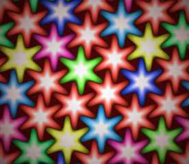 Colorful stars, abstract geometric seamless pattern