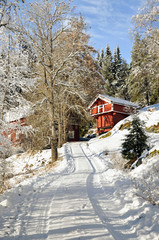 Norwegian snowy house