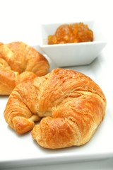 fresh croissant with marmalade