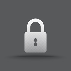 Vector of transparent lock icon on isolated background