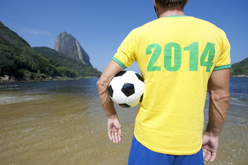 Brazil 2014 Shirt Soccer Football Player Rio Beach