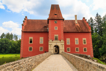 Fototapeta na wymiar Red water chateau Cervena Lhota in Southern Bohemia, Czech Repub