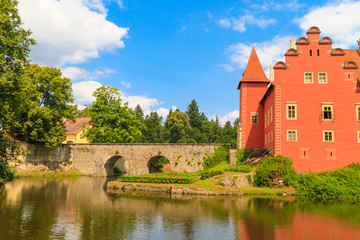 Naklejka na ściany i meble Red water chateau Cervena Lhota in Southern Bohemia, Czech Repub
