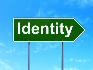 Safety concept: Identity on road sign background
