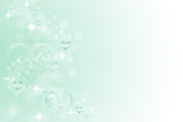 Green hearts background