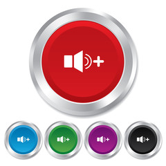 Speaker volume louder sign icon. Sound symbol.