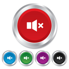 Mute speaker sign icon. Sound symbol.