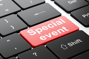Finance concept: Special Event on computer keyboard background
