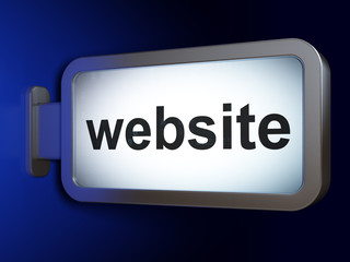 Web development concept: Website on billboard background