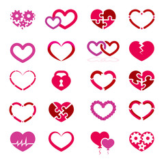 Heart icon set