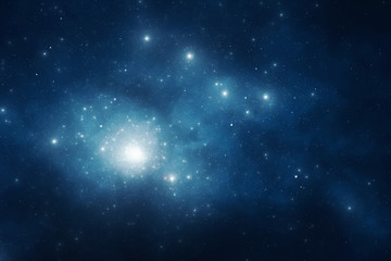 Obraz premium Deep blue night sky filled with stars and space dust