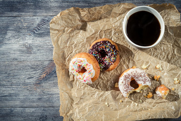 Donuts with coffee for a break