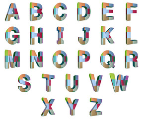 3D text over white background