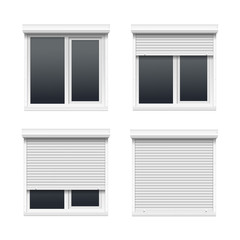 Vector Set of Windows with Rolling Shutters