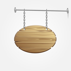 Vector Wooden Blank Signboard