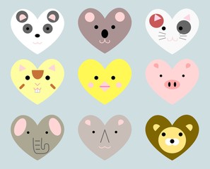 ハート型のかわいい動物