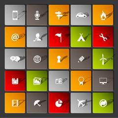 Modern information icons for mobile devices and interfaces