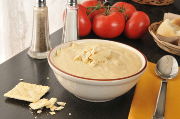 Broccoli, potato, cheese chowder