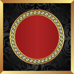 red black background with golden frame